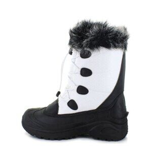 Itasca NIB Vixen White Black Nylon Faux Fur Lace Up Mid Calf Boots Size 11